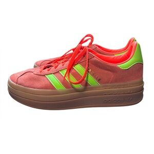 Adidas w’s orange platform gazelles 9.5